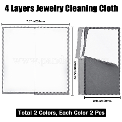 4 лист 2 цвета 4 слоя ткани для полировки серебра&nbsp;AJEW-BBC0002-18