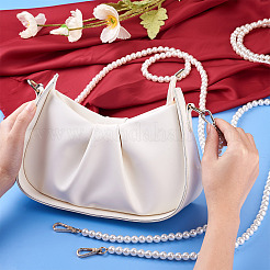 8шт 8 стиля белые акриловые круглые бусины сумка ручки FIND-TA0001-37