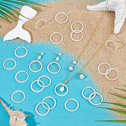 60 шт. соединительные кольца из натуральной пресноводной ракушки&nbsp;SHEL-NB0001-68