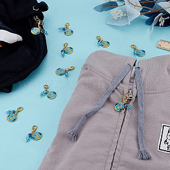 10 шт. подвеска из сплава земли с небесно-голубой эмалью&nbsp;HJEW-FG00021