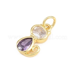 Breloques en laiton avec zircone cubique de micro pave&nbsp;KK-E798-09C-G