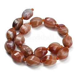 Нити бусин из натурального красного полосатого агата&nbsp;G-B178-K01-01