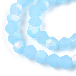 Fili di perle di vetro smerigliato bicono imitazione giada&nbsp;EGLA-A039-J2mm-MB03