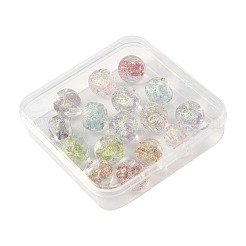 16 шт. 7-х цветные бусины ручной работы из фольги в технике лэмпворк FOIL-FS0001-03