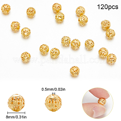 120 шт. латунные филигранные бусины KK-SC0005-16