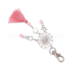 Подвеска из натурального и окрашенного малайзийского нефрита и сплава HJEW-JM02937-01