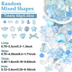 60 г непрозрачных и прозрачных акриловых бусин&nbsp;MACR-YW0003-82D