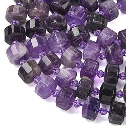 Природный аметист нитей бисера&nbsp;G-G453-G05-7x12mm