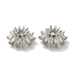 Колпачки для бусин из прозрачного кубического циркония из латуни KK-C072-01A-P