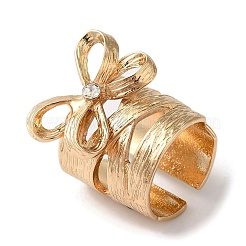 Широко открытые манжеты из сплава со стразами и бантом для женщин RJEW-S412-07KCG