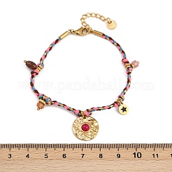 Браслеты с подвесками из нержавеющей стали 304 BJEW-C114-10G