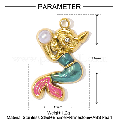 Подвески из нержавеющей стали 304 с эмалью STAS-OY001-51G