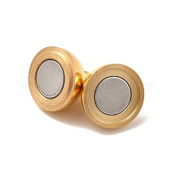 304ステンレススチール製マグネット留め具  ラウンド  ゴールドカラー  20x12mm  穴：2.5mm&nbsp;X-STAS-E049-12B