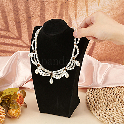 Бархатные с деревянными стендами для ожерелья NDIS-WH0016-06