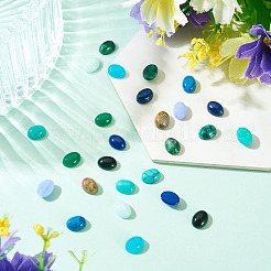 26 pezzo 13 stili di agata sintetica blu pizzo e pietra nera e giada bianca naturale e cabochon di amazzonite e unakite&nbsp;G-TA0003-28B