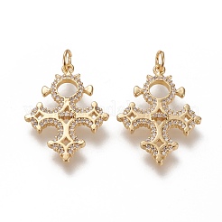 Латунные микропаве прозрачные подвески с фианитом ZIRC-L091-052G