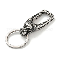 Accessoires en acier inoxydable chirurgical 316 de style tibétain avec porte-clés en acier inoxydable 304&nbsp;FIND-Q101-10AS-01