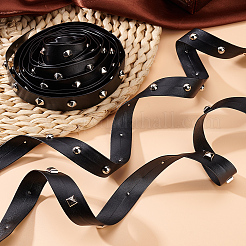 3 стиль латунные круглые и квадратные и искусственные жемчужины заклепки черная отделка из искусственной кожи DIY-AR0003-79