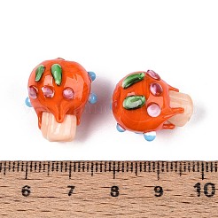 Бусины ручной работы в технике лэмпворк с неровностями&nbsp;LAMP-T022-06E