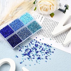 4500шт 6 стиля 12/0 стеклянных бисера SEED-YW0001-27C