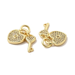 Ciondoli in ottone zirconi chiari micro pavé&nbsp;KK-E068-VB178