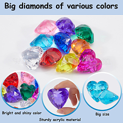 10шт 10 цвета прозрачные акриловые бусины TACR-SP0001-16