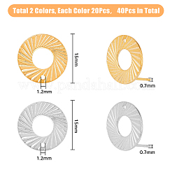40 шт. 2 цвета 201 нержавеющая сталь фурнитура для сережек-гвоздиков&nbsp;STAS-DC0011-65