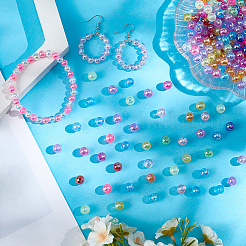 15 цвет прозрачных акриловых бусин&nbsp;MACR-PA0001-04B