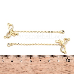 Реечное покрытие латунь микро паве прозрачный кубический цирконий большие подвески&nbsp;KK-Z064-12G-03