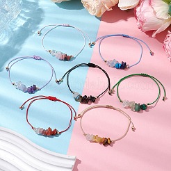 Наборы плетеных браслетов из драгоценных камней&nbsp;BJEW-JB11013