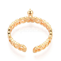 Закрепка колец-шпилек в форме сердца из латуни и эмали KK-N274-17G