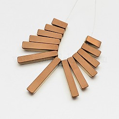 Прямоугольные немагнитные синтетические гематитовые бусины нити G-D619-02