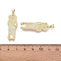 Ciondoli religiosi in ottone micro pavé con zirconi cubici trasparenti&nbsp;KK-N287-46D-G