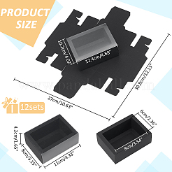 Складные ящики для бумаги с прозрачной пластиковой крышкой&nbsp;CON-WH0095-68B-04
