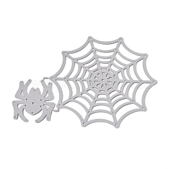 ハロウィンの蜘蛛の巣炭素鋼カッティングダイステンシル  DIYスクラップブッキング/フォトアルバム用  装飾的なエンボス印刷紙のカード  マットプラチナカラー  120x90x1mm&nbsp;DIY-M003-16