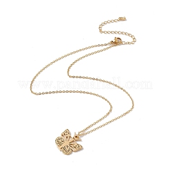 Lettre initiale avec collier pendentif papillon&nbsp;NJEW-C026-01G-T