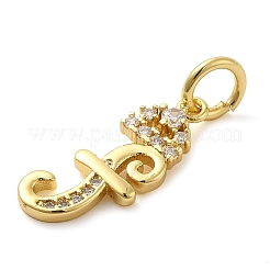 Pendentifs avec zircon cubiques à micro-pavés en laiton&nbsp;KK-M273-01G-F