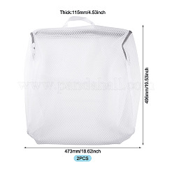 2 sac à linge en maille polyester avec fermeture éclair et poignées&nbsp;ABAG-TA0002-18A