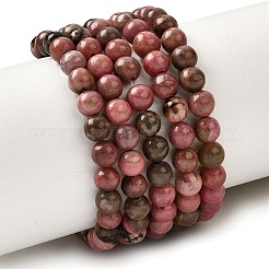 Природные родонит бисер нитей&nbsp;G-G735-10-4mm