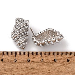 Boucles d'oreilles à tige en laiton conque&nbsp;EJEW-H165-01C-P