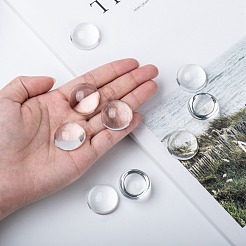 Прозрачный полукруглый стеклянные кабошоны GGLA-R027-25mm