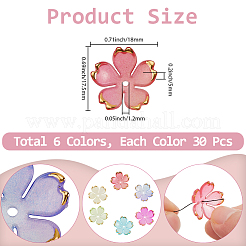 180шт 6 цвета акриловые колпачки для бусин&nbsp;OACR-PA0001-15