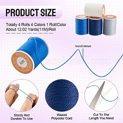 4 rouleau de cordon rond en polyester ciré 4 couleurs&nbsp;YC-TA0001-21B