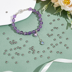 150 шт. гладкие бусины-рондели из нержавеющей стали 304 STAS-UN0057-10