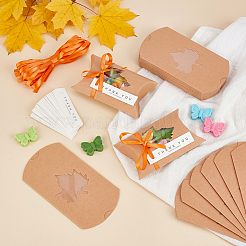 30 Stück Kraftpapierkissen-Bonbonschachteln mit Ahornblattmuster&nbsp;CON-BC0007-48
