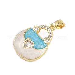 Латунные микропаве прозрачные подвески с фианитом&nbsp;KK-D409-14G