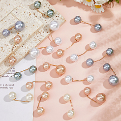 18 шт. 9 стиля пластиковых брошей с имитацией жемчуга&nbsp;JEWB-FH0001-91