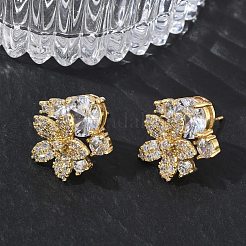 Messing Micro Pave klare Zirkonia Ohrstecker&nbsp;KK-CBA56EF-37G