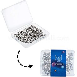 304ステンレススチールペグベイルペンダント  片穴パーツ用  ステンレス鋼色  12x4mm  穴：5.5x2.5mm  ピン：1mm  80個/箱&nbsp;STAS-UN0002-20A