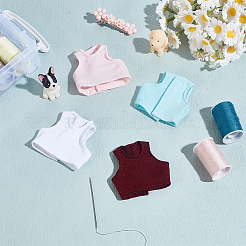 4 Stück ärmelloses T-Shirt mit Stoffpuppe in zwei Farben&nbsp;DIY-GO0002-47